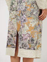 Dries Van Noten Salby Long Emb Skirt in Beige