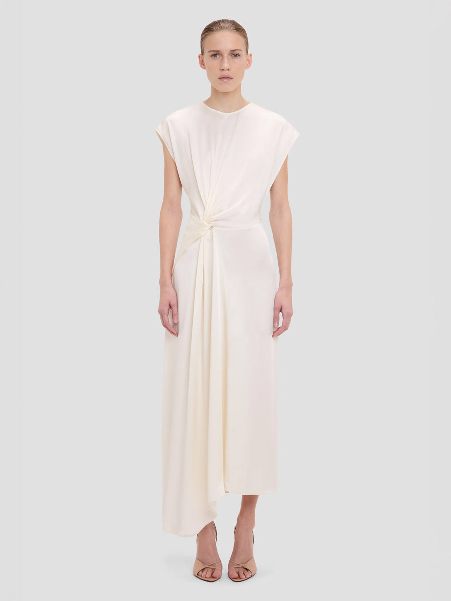 Victoria Beckham Aria Midi Dress in Ivory