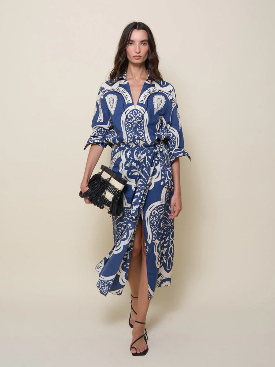 Johanna Ortiz | Abulaida Shirt in Palma Sevillana Navy