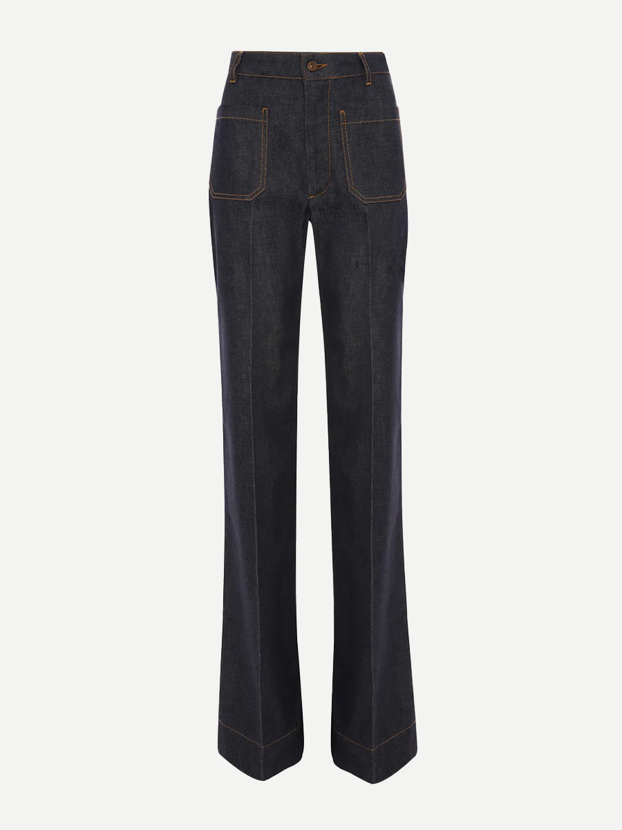 Victoria Beckham Alina Jean Regular in Indigo Rinse