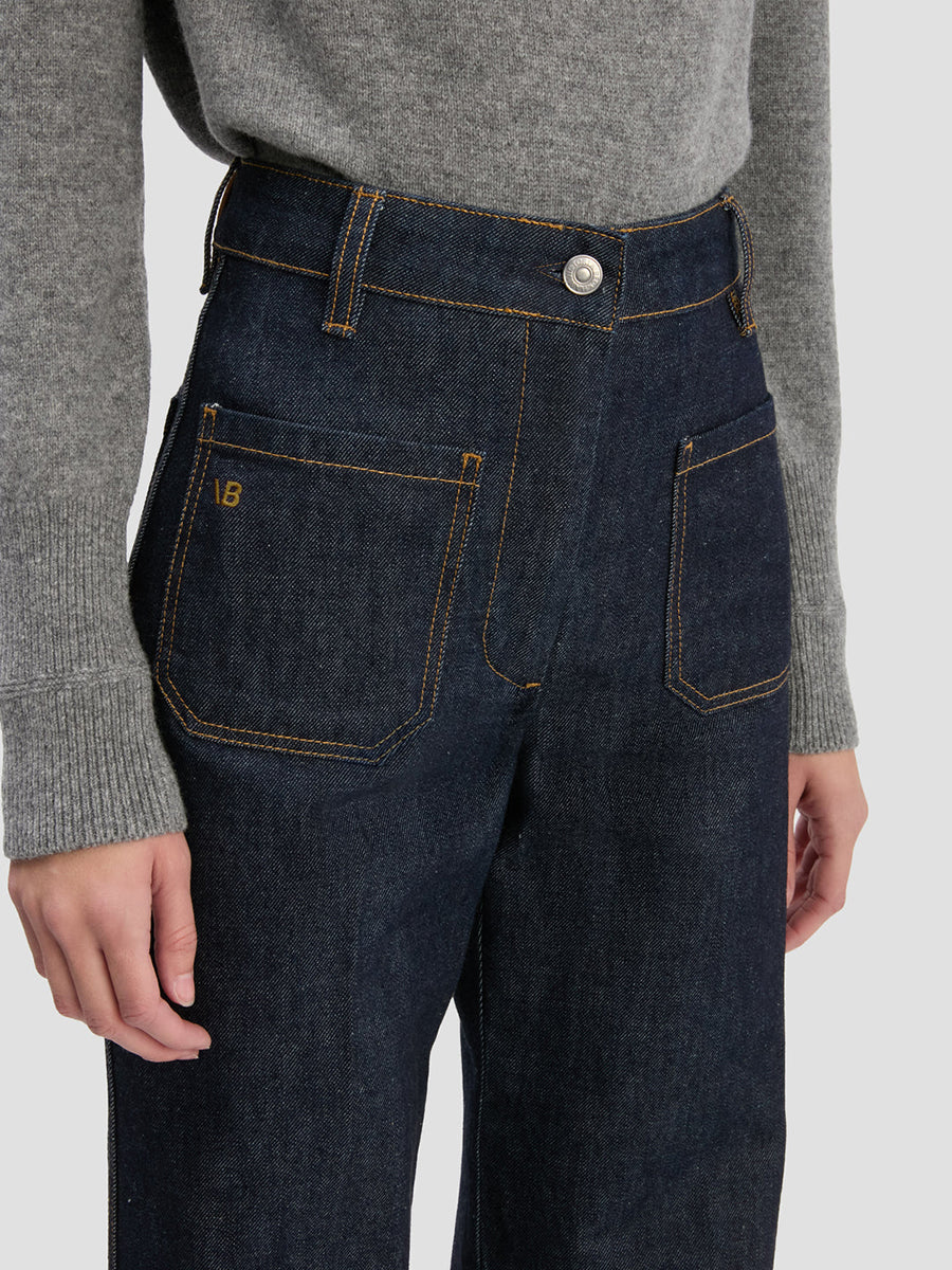 Victoria Beckham Alina Jean Regular in Indigo Rinse