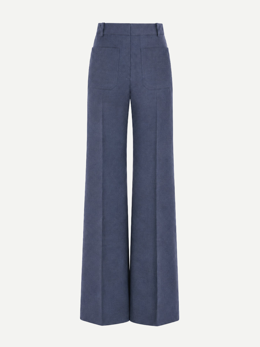 Victoria Beckham | Alina Trouser in Dusk Blue Melange