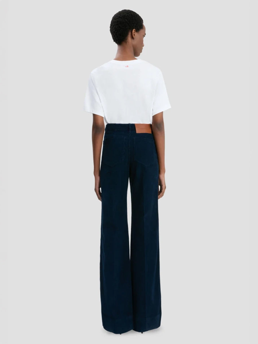 Victoria Beckham Alina Corduroy Jean in Indigo Garment Dye