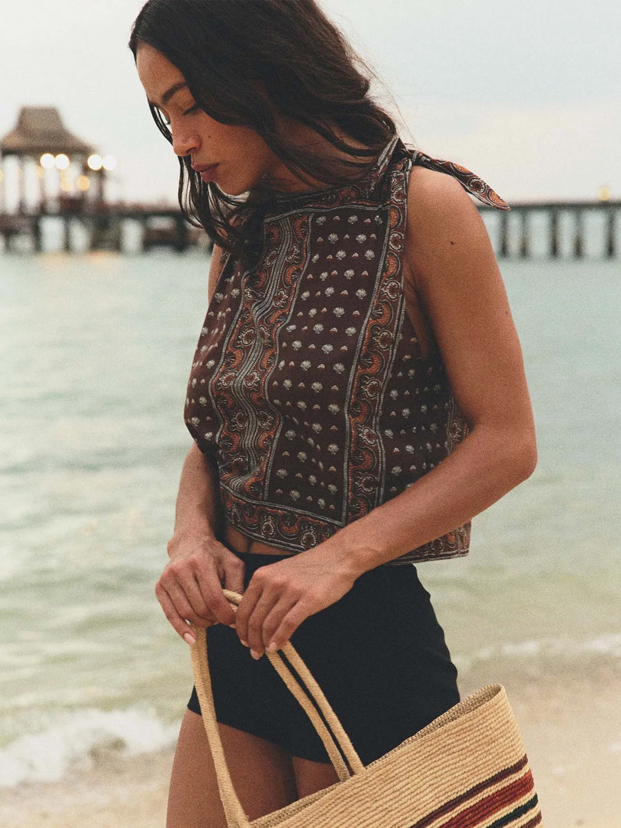 Amalia Top in Terre Foulard De La Mer