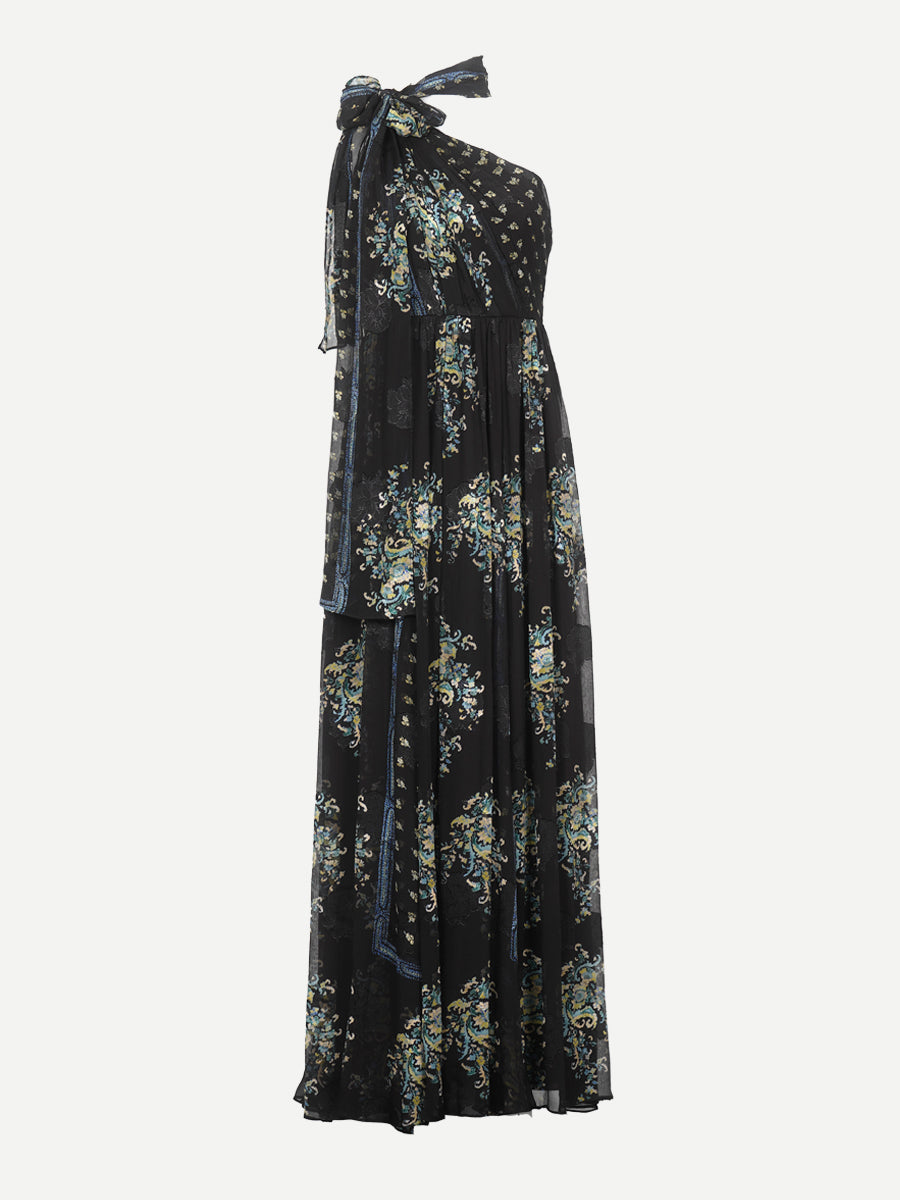 Ulla Johnson Angelique Draped Scarf Gown in Twilight