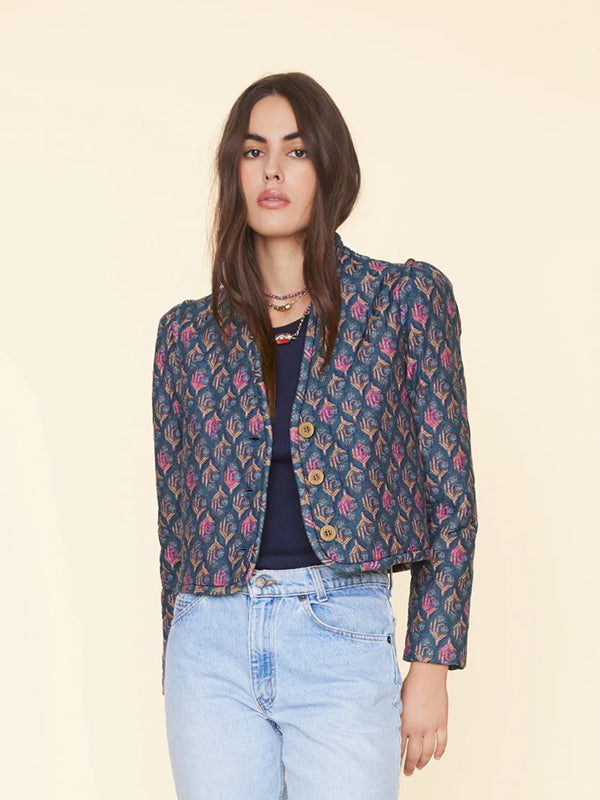 Xirena | Ani Quilted Jacket in Navy Posey