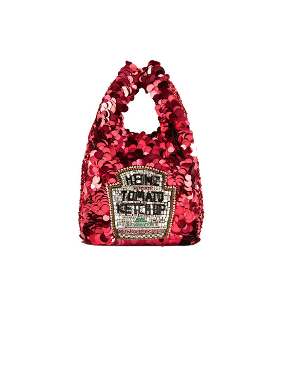 Anya Hindmarch Anya Brands Mini Tote Ketchup in Red Sequins