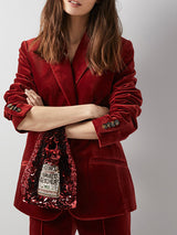 Anya Hindmarch Anya Brands Mini Tote Ketchup in Red Sequins
