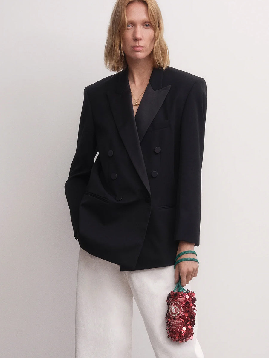 Anya Hindmarch Anya Brands Mini Bucket Flying Goose in Oxford Satin