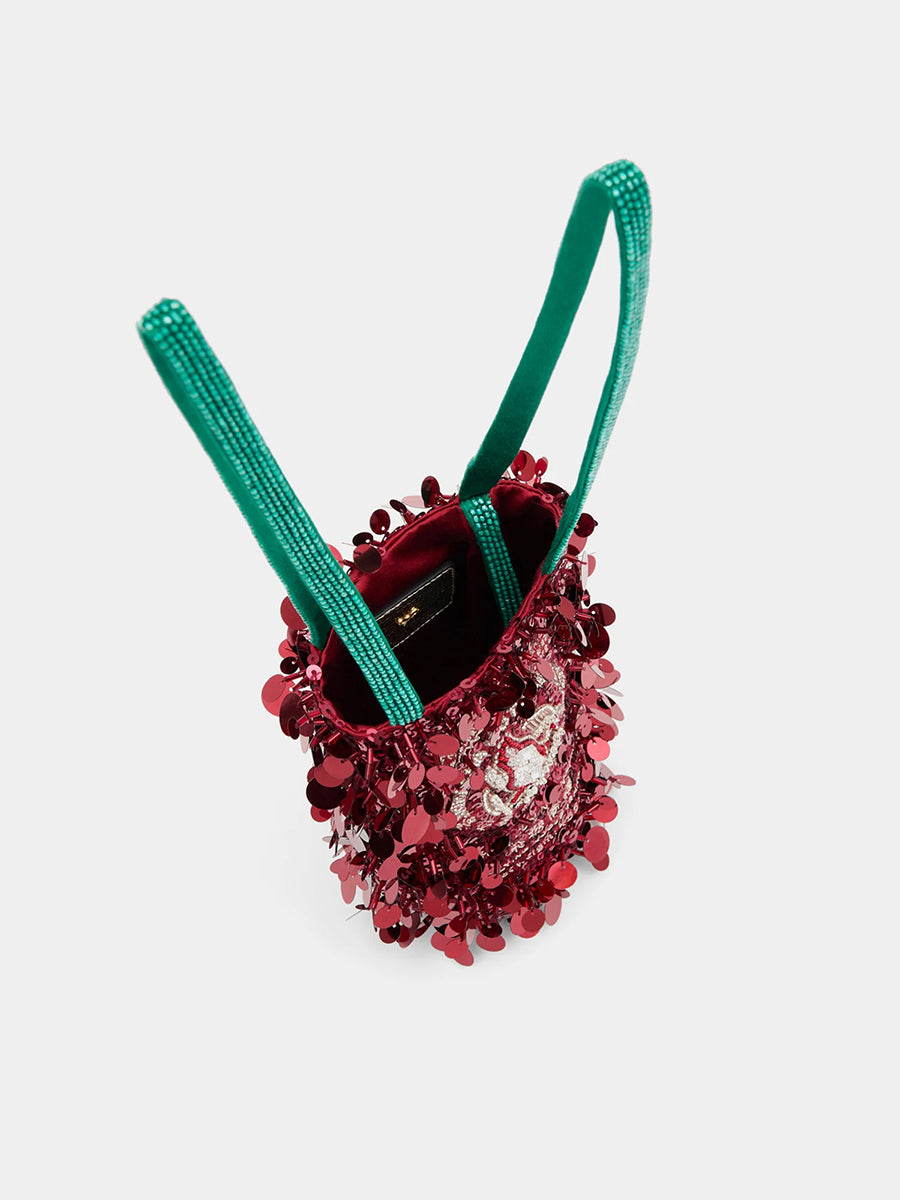 Anya Hindmarch Anya Brands Mini Bucket Flying Goose in Oxford Satin