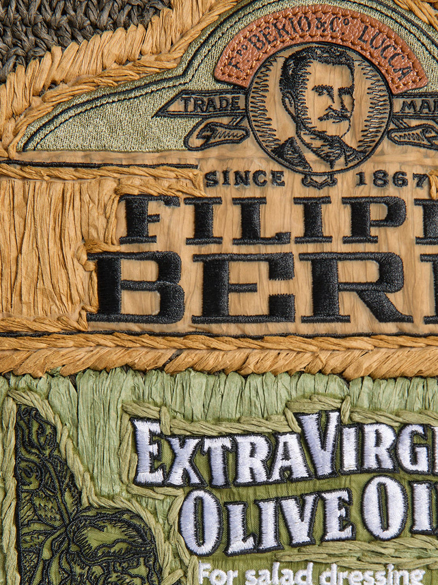 Anya Brands Filippo Berio Tote in Khaki Raffia