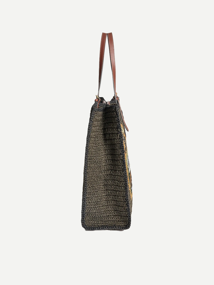 Anya Brands Filippo Berio Tote in Khaki Raffia