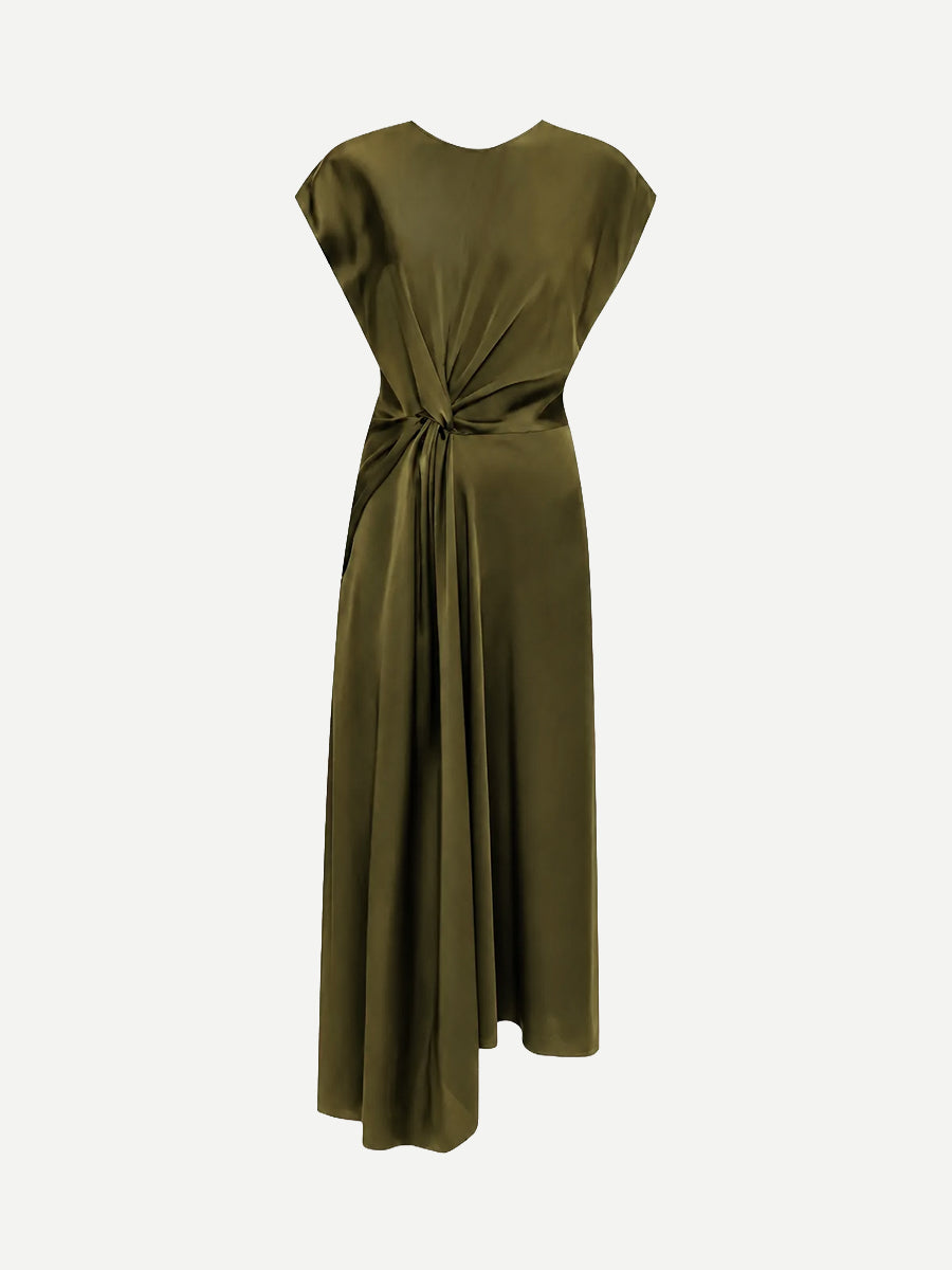Aria Midi Dress in Marsh Green