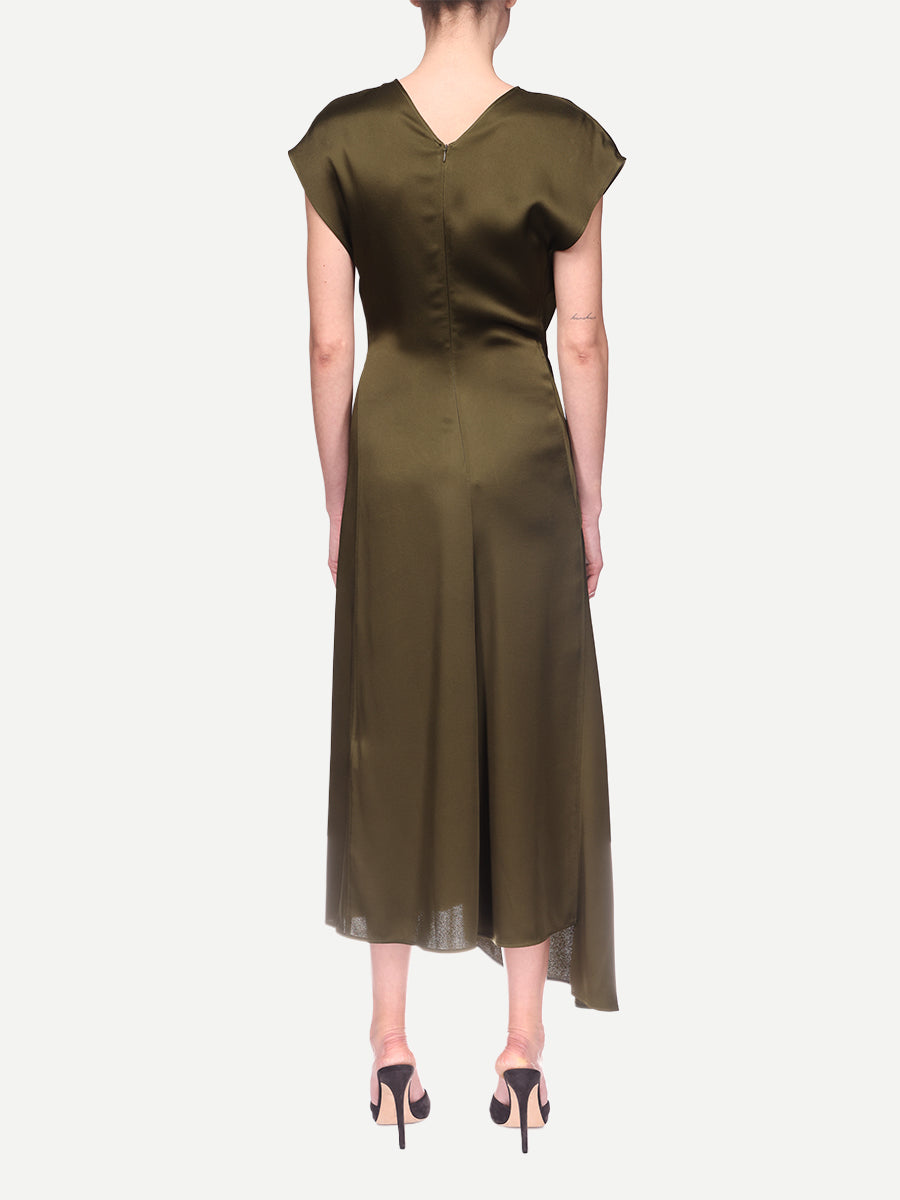 Aria Midi Dress in Marsh Green