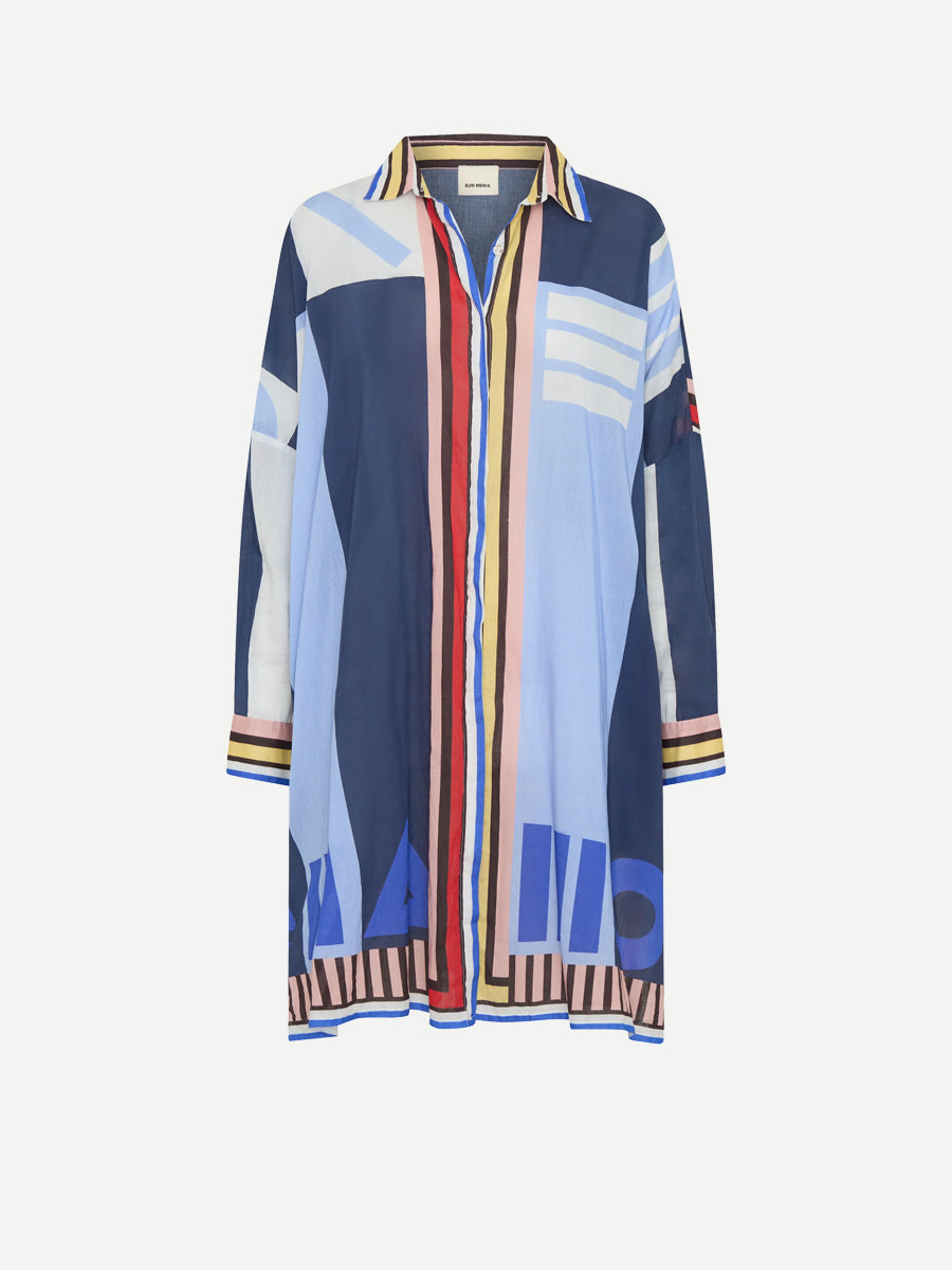 Artemis Shirt in Blue Sarong Voile