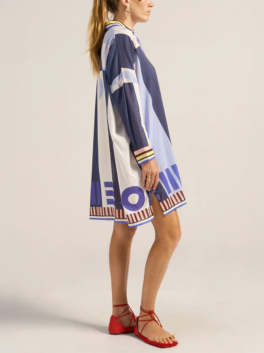 Artemis Shirt in Blue Sarong Voile