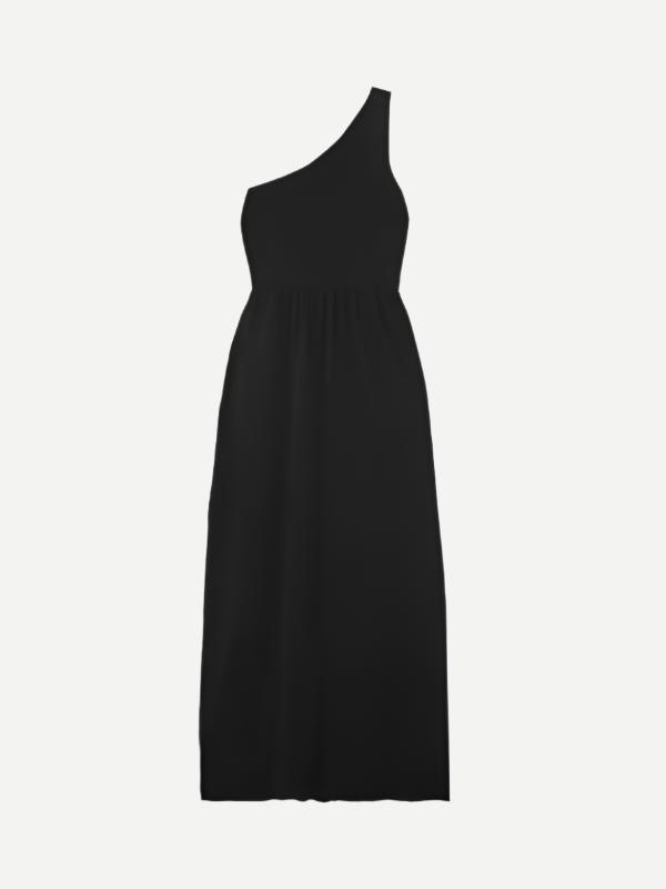 Matteau Asymmetric Knit Dress In Black