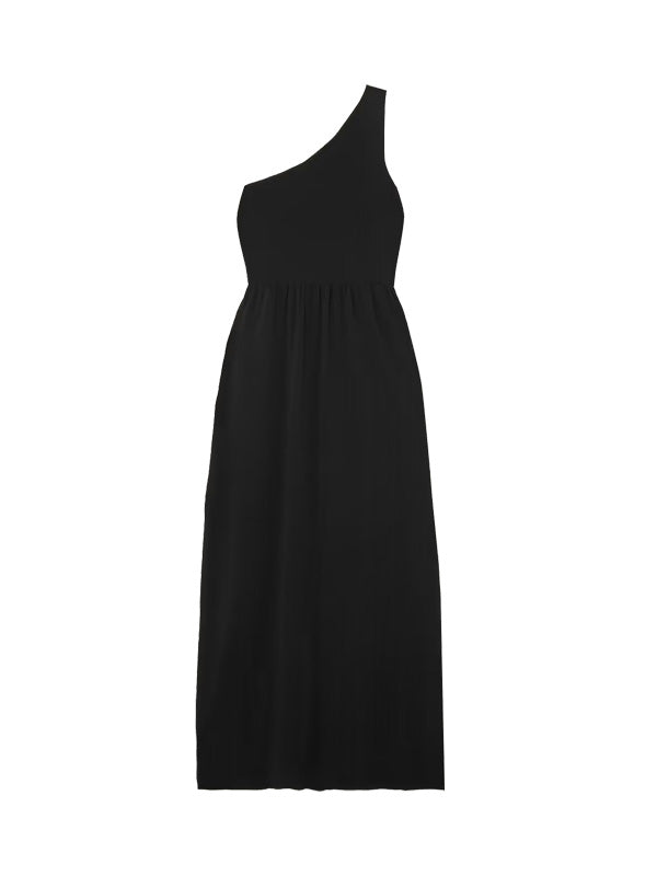 Matteau Asymmetric Knit Dress In Black