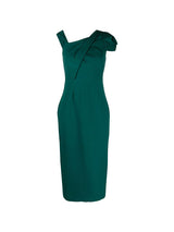 Roland Mouret Asymmetric Midi Dress in Green