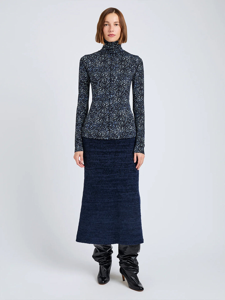 Proenza Schouler Audrey Top in Navy Cheetah