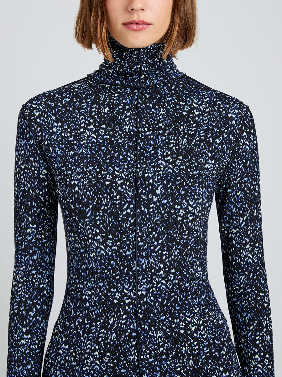 Proenza Schouler Audrey Top in Navy Cheetah