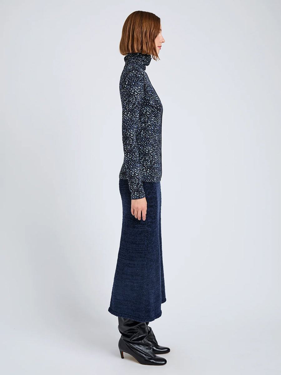 Proenza Schouler Audrey Top in Navy Cheetah