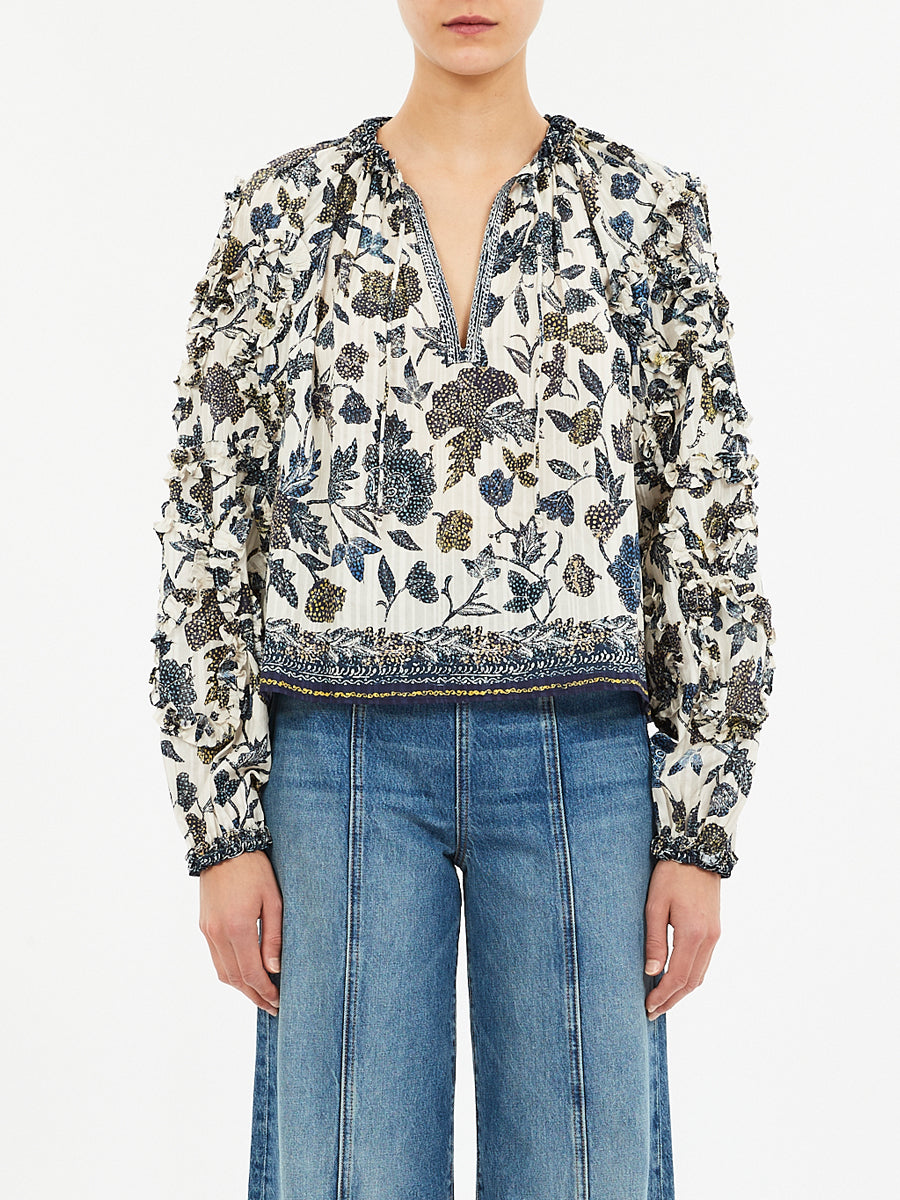 Azrou Blouse in Porcelain