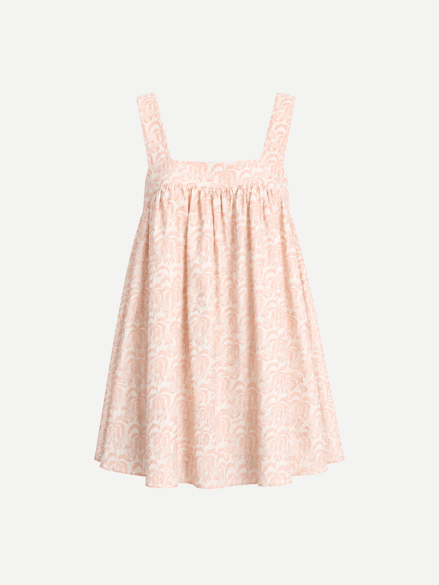 Babydoll Linen Mini Dress in Oasis