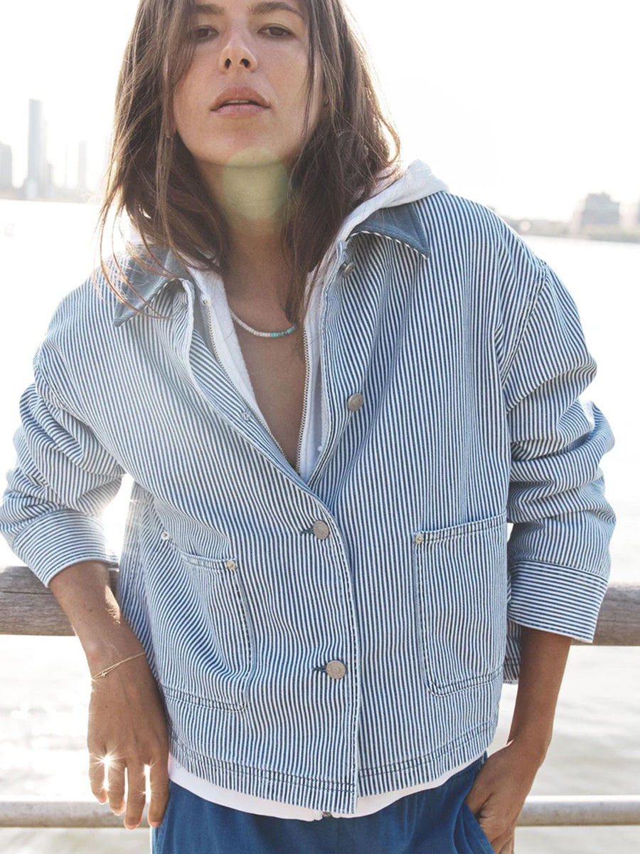 Xirena Baldwin Jacket in Blue Railroad