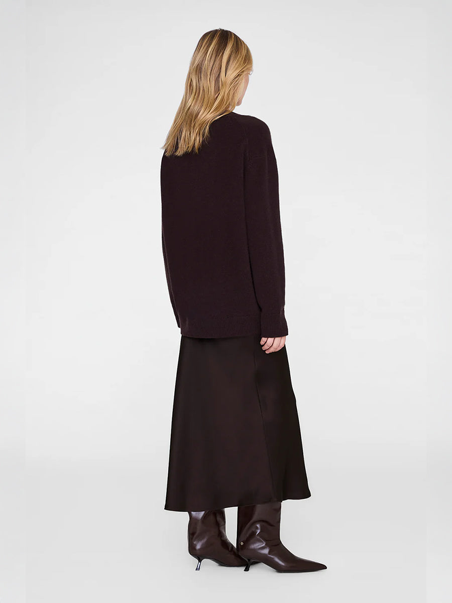 Bar Silk Skirt in Deep Brown