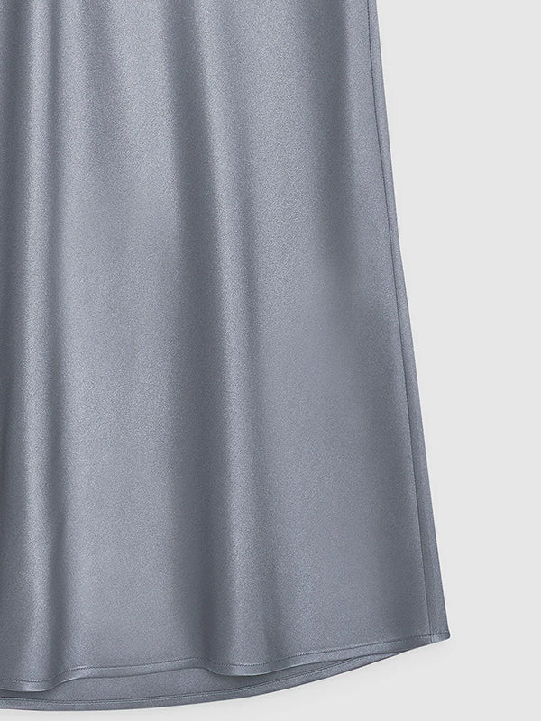 Bar Silk Skirt in Grey