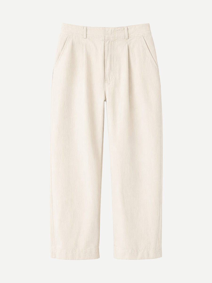 Apiece Apart Bari Crop Trouser in Cream