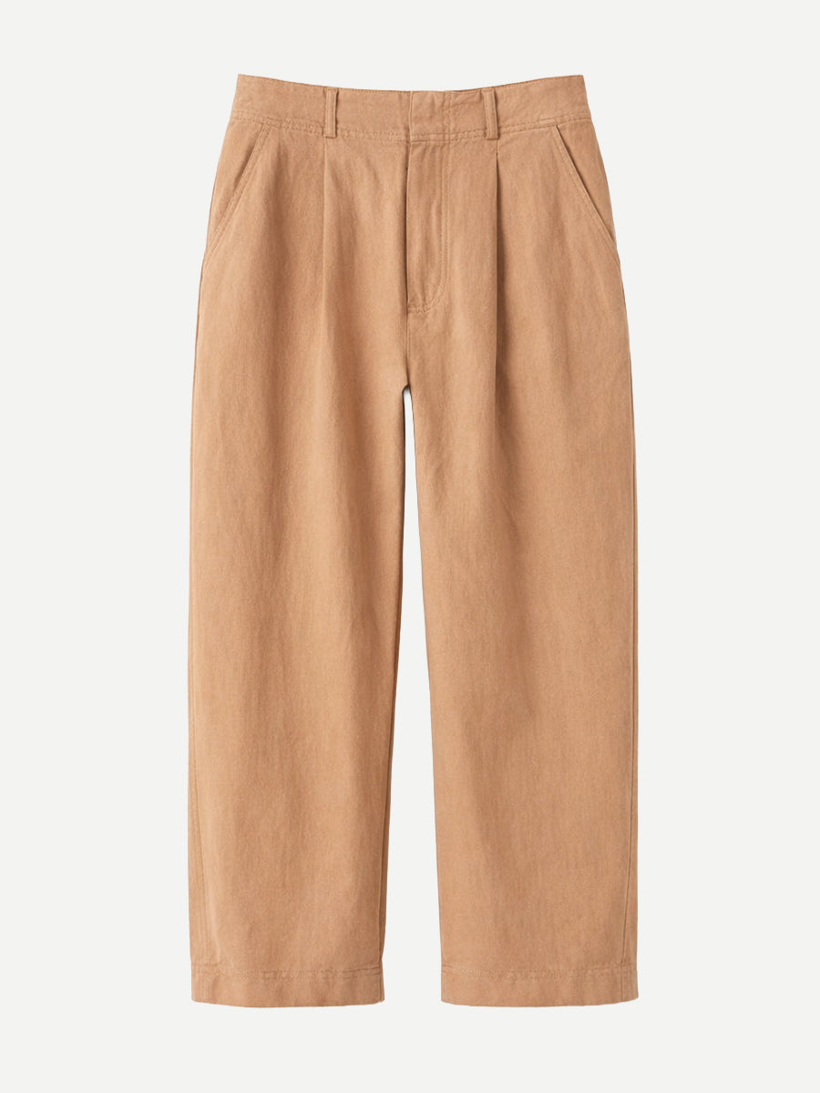 Apiece Apart Bari Crop Trouser in Deep Khaki