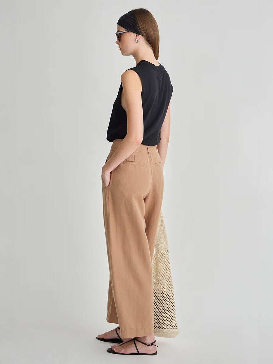 Apiece Apart Bari Crop Trouser in Deep Khaki