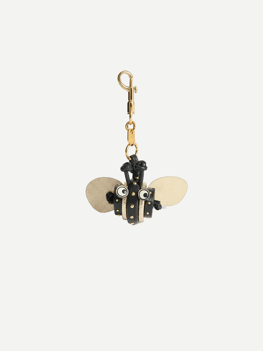 Anya Hindmarch Bee Charm in Black Metallic