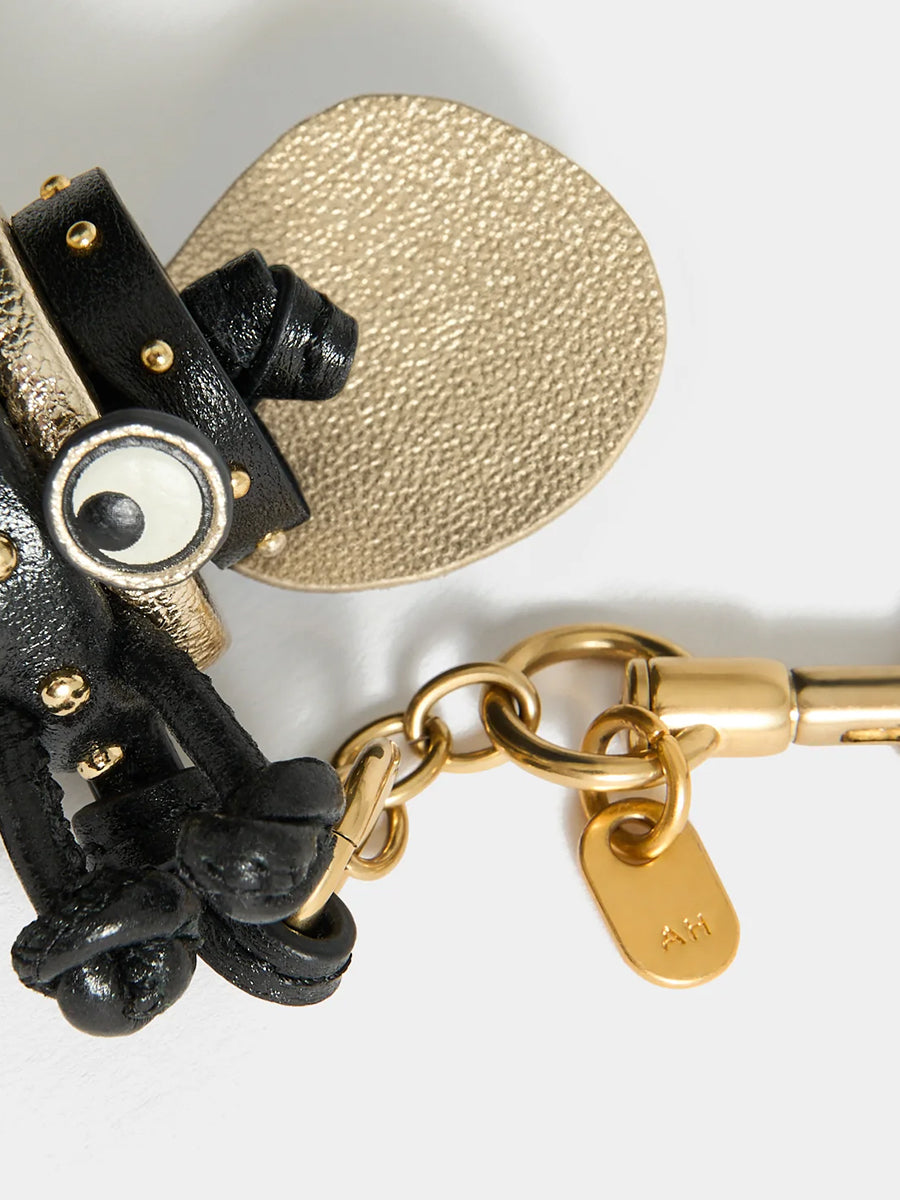 Anya Hindmarch Bee Charm in Black Metallic