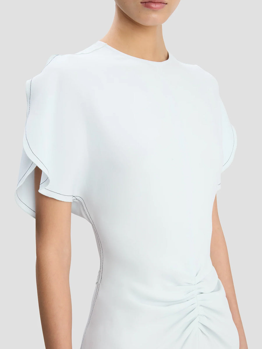 Victoria Beckham Bela Midi Dress In Glacial Blue