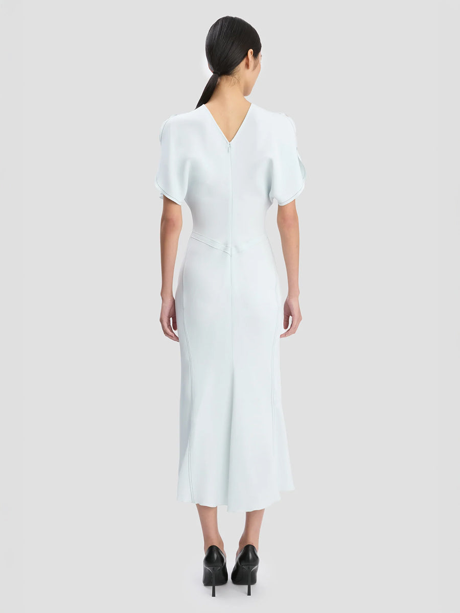 Victoria Beckham Bela Midi Dress In Glacial Blue