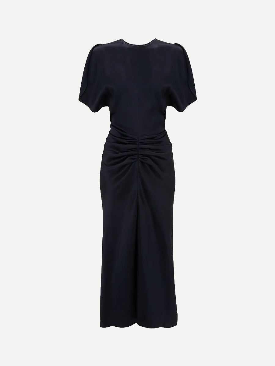 Victoria Beckham Bela Midi Dress in Midnight