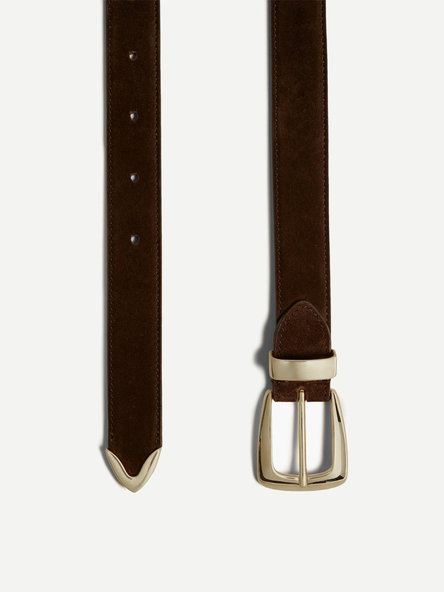 Benny Belt w/ Gold Buckle in Coffee
