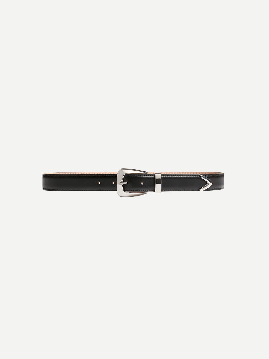 Khaite Benny Belt w/ Silver Buckle in black