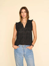 Xirena Bex Top Broderie in Black