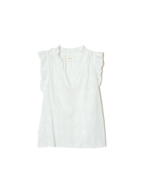 Klaviyo Bex Top Broderie in White