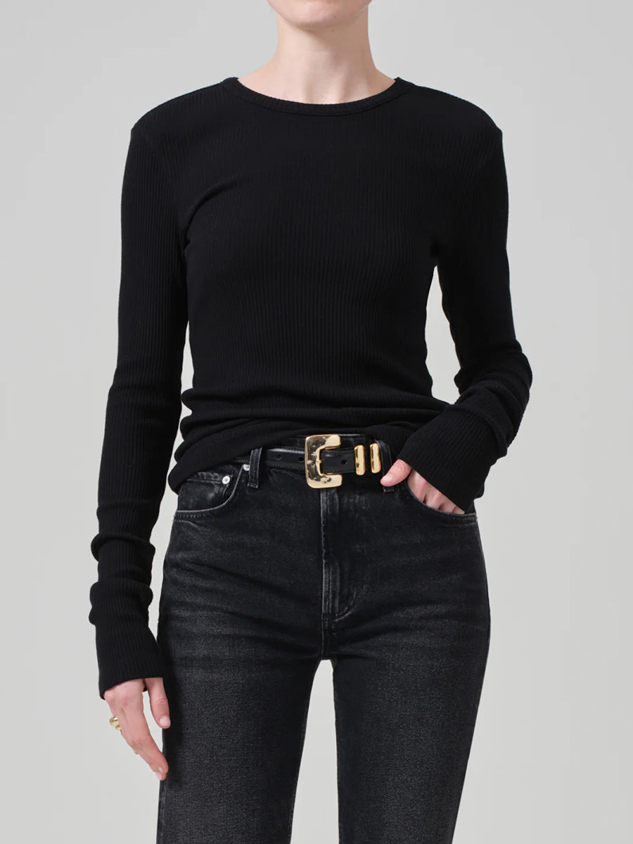 Citizens of Humanity Bina Crew Neck in Black
