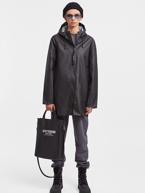 Stutterheim Black Lightweight Stockholm Raincoat'