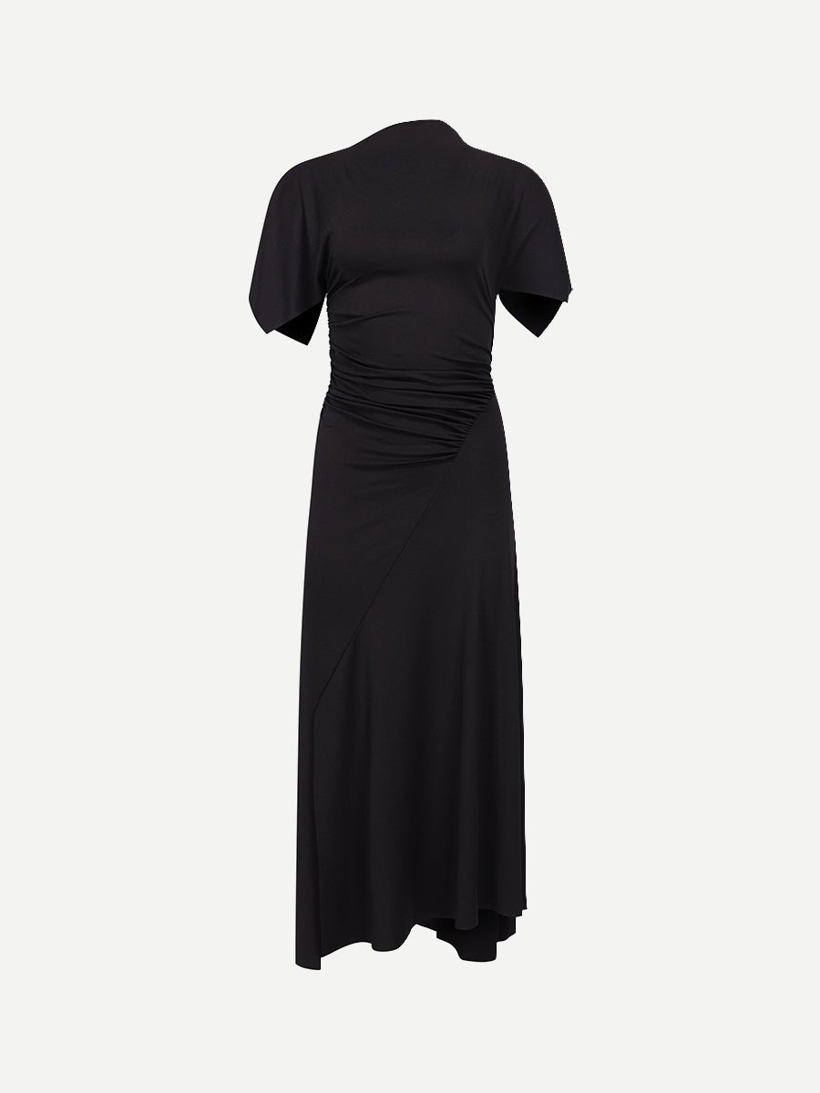 Blousey Midi Dress in Black