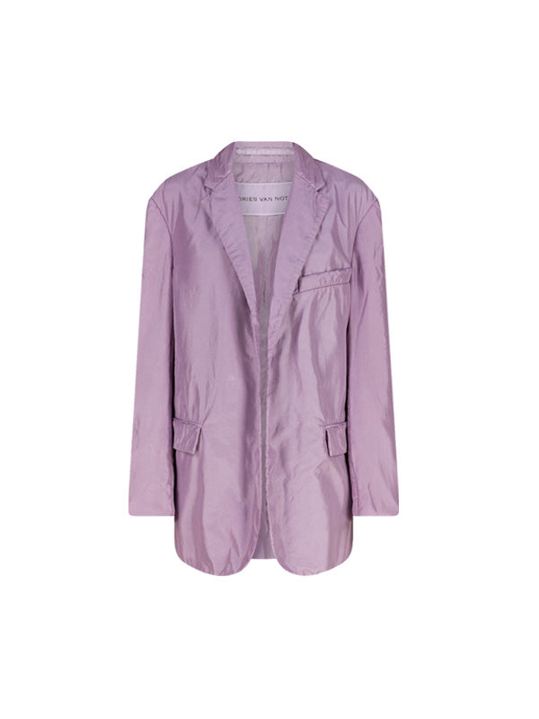 Dries Van Noten Blurs Silk Jacket in Lilac