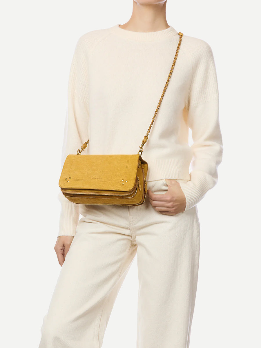 Jerome Dreyfuss Bobi Bag in Imprime Croco Moutarde