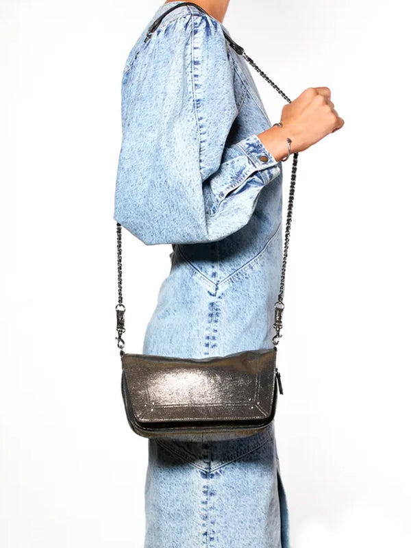 Bobi Small Bag in Lame Champagne