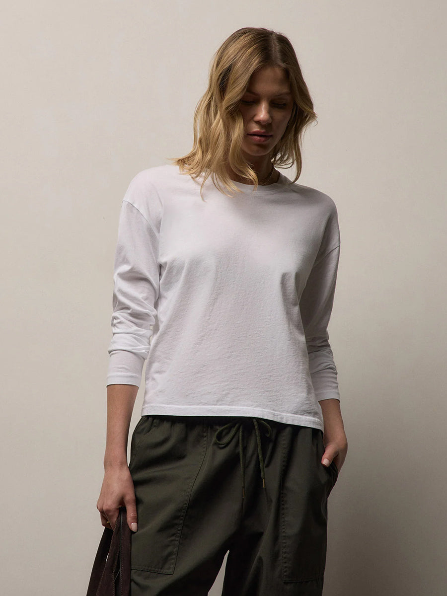James Perse Boxy L/S Tee in White